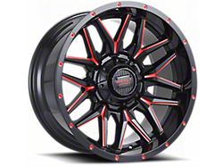 Impact Wheels 819 Gloss Black and Red Milled 6-Lug Wheel; 20x10; -12mm Offset (22-25 Tundra)