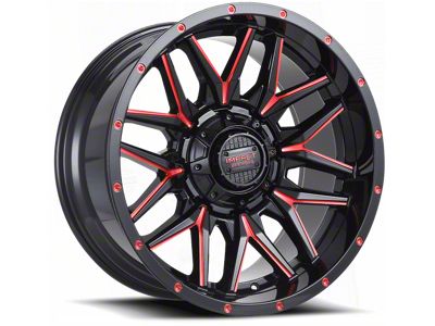 Impact Wheels 819 Gloss Black and Red Milled 6-Lug Wheel; 20x10; -12mm Offset (22-25 Tundra)