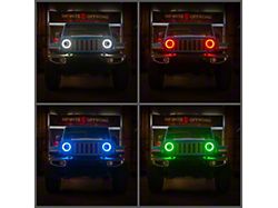 Infinite Offroad 9-Inch Chronos Series RGB+W Halo Headlights with Turn Signals and Turn Signal Tap; Black Housing; Clear Lens (18-26 Jeep Wrangler JL)