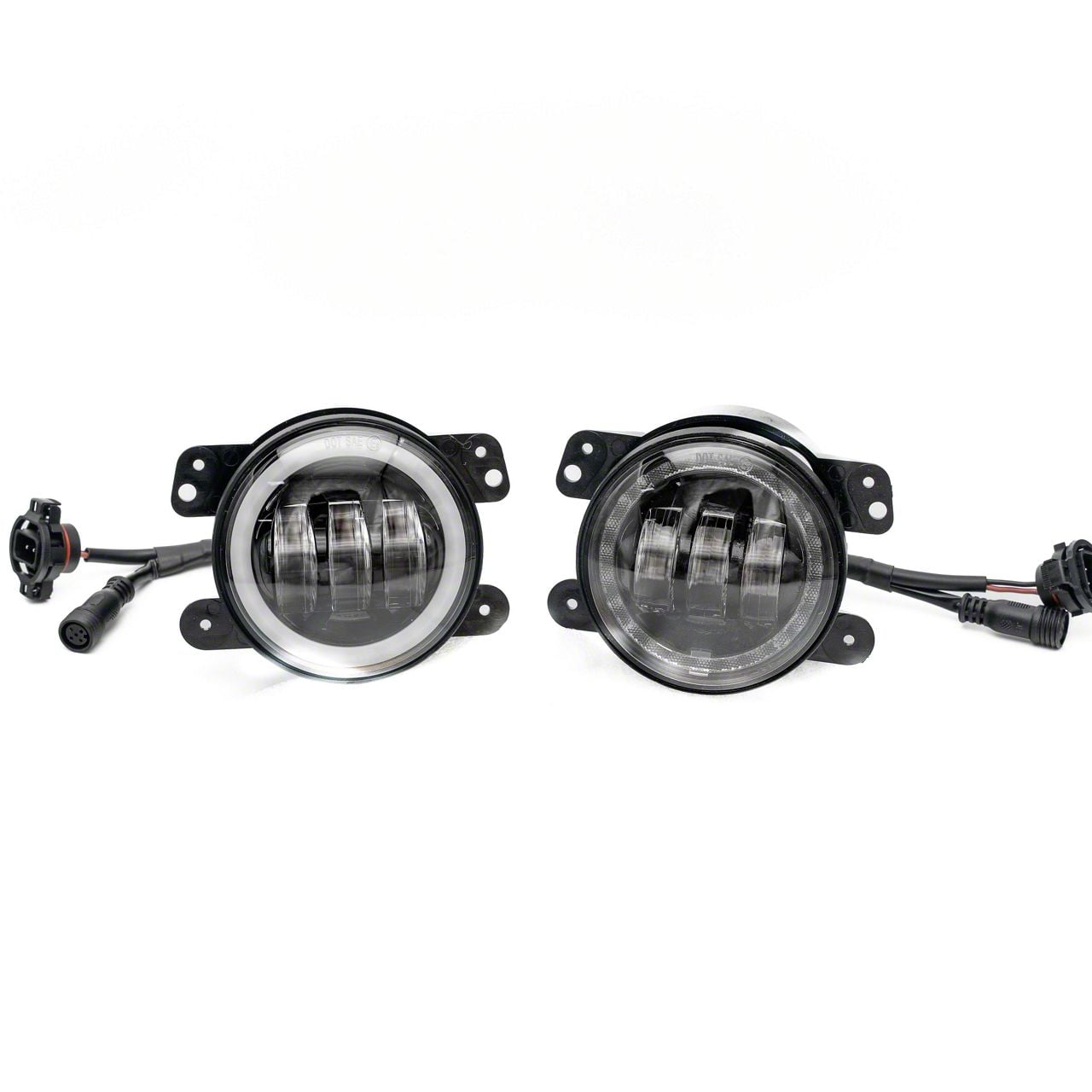 Jeep Rear Window Shade Infinite Offroad RGB+W LED Fog Lights with Clear Halo; 4-Tab Bracket JP ...
