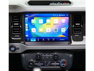 Infotainment 8 to 12-Inch Sync 4 GPS Navigation Upgrade with Wireless Apple CarPlay and Android Auto; Sinister Black Dash Bezel (21-25 Bronco)