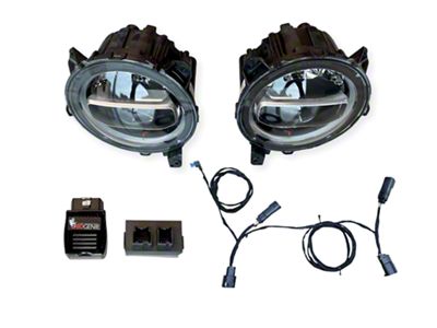 Infotainment Factory OEM LED Headlight Upgrade Kit; Black Housing; Clear Lens (18-25 Jeep Wrangler JL)