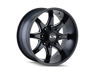 ION Wheels 181 Satin Black Milled Wheel; 17x9; -12mm Offset (18-25 Jeep Wrangler JL)