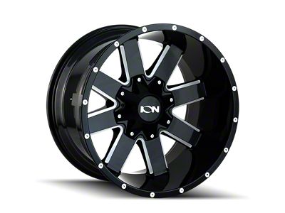 ION Wheels 141 Gloss Black Milled Wheel; 20x12; -44mm Offset (18-25 Jeep Wrangler JL)