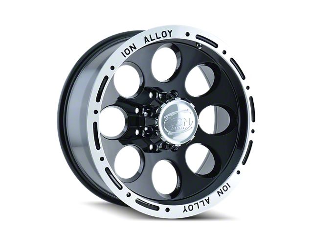 ION Wheels Jeep Wrangler 174 Gloss Black Machined Wheel; 15x8; -27mm ...