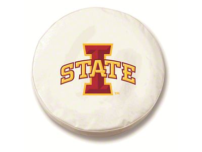 Iowa State University Spare Tire Cover; White (66-18 Jeep CJ5, CJ7, Wrangler YJ, TJ & JK)