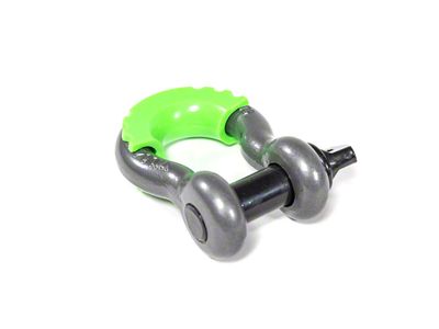 Ironman 4x4 3/4-Inch Recovery D-Ring Shackle; Grey with Green Protector