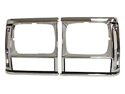 Headlight Bezels; Black and Chrome (91-96 Jeep Cherokee XJ)