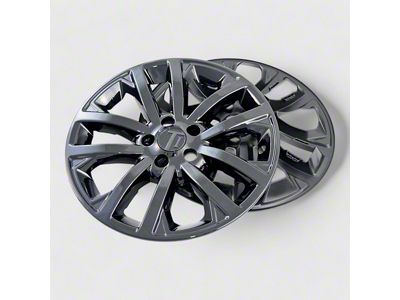 17-Inch Chrome Delete Wheel Skins; Gloss Black (20-23 Jeep Cherokee KL)