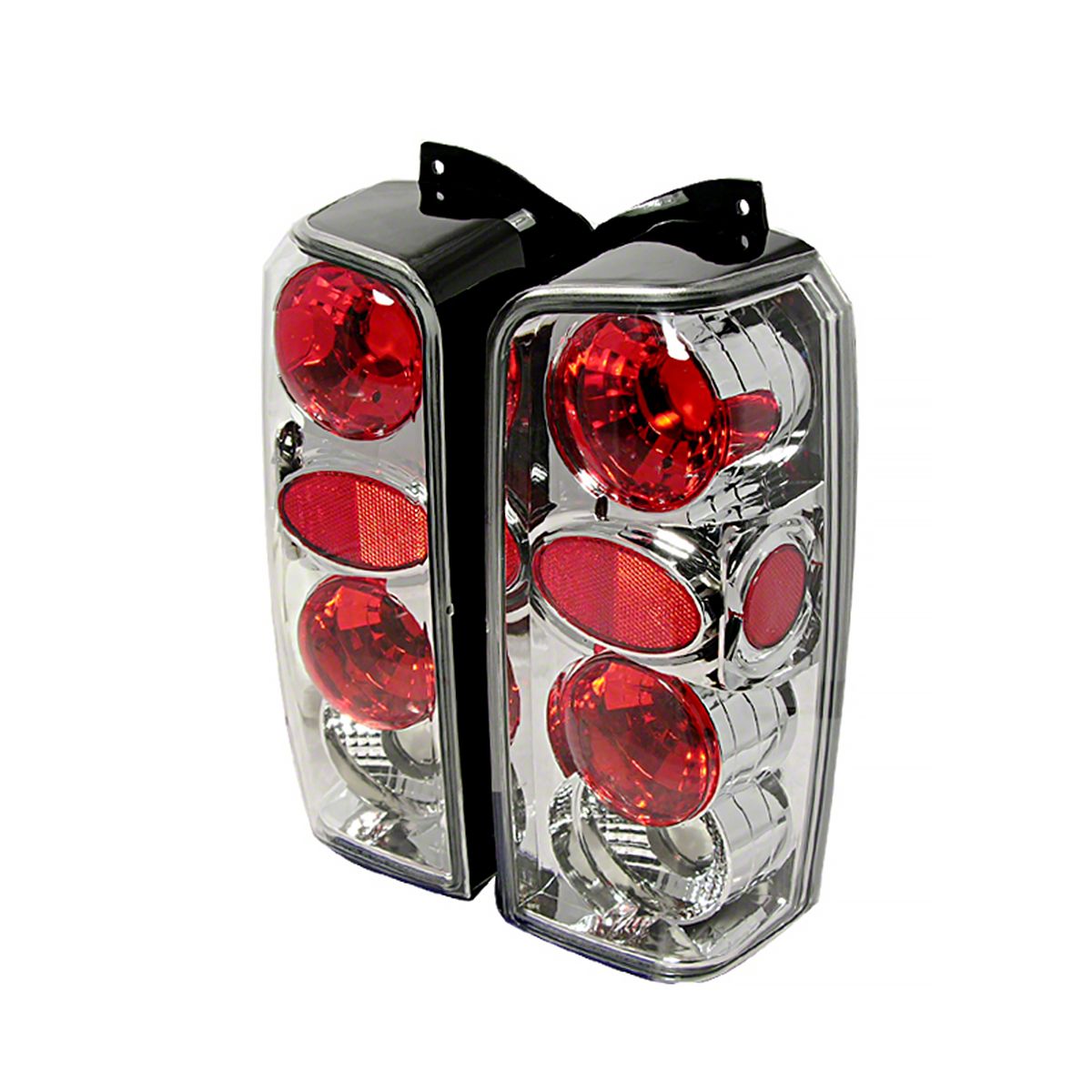 Jeep Cherokee Altezza Tail Lights; Chrome Housing; Clear Lens (9701