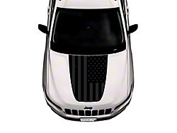 American Flag Hood Graphic; Black (14-23 Jeep Cherokee KL)