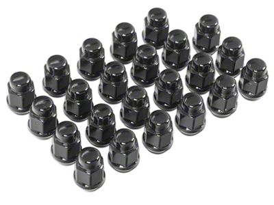 Black Acorn Lug Nut Kit; 13/16-Inch; Set of 23 (84-01 Jeep Cherokee XJ)