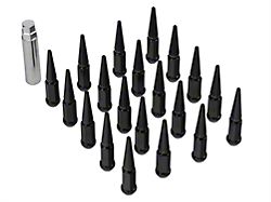 Black Spike Lug Nut Kit; 1/2-Inch x 20; Set of 20 (84-01 Jeep Cherokee XJ)