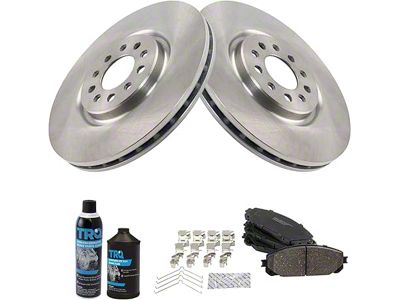 Ceramic Brake Rotor, Pad, Brake Fluid and Cleaner Kit; Front (17-23 Jeep Cherokee KL w/ Dual Piston Front Calipers)