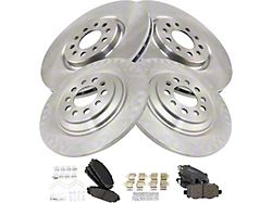 Ceramic Brake Rotor and Pad Kit; Front and Rear (17-23 Jeep Cherokee KL w/ Dual Piston Front Calipers)