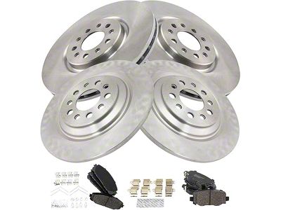 Ceramic Brake Rotor and Pad Kit; Front and Rear (17-23 Jeep Cherokee KL w/ Dual Piston Front Calipers)