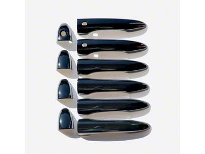 Chrome Delete Door Handle Covers; Gloss Black (14-23 Jeep Cherokee KL)