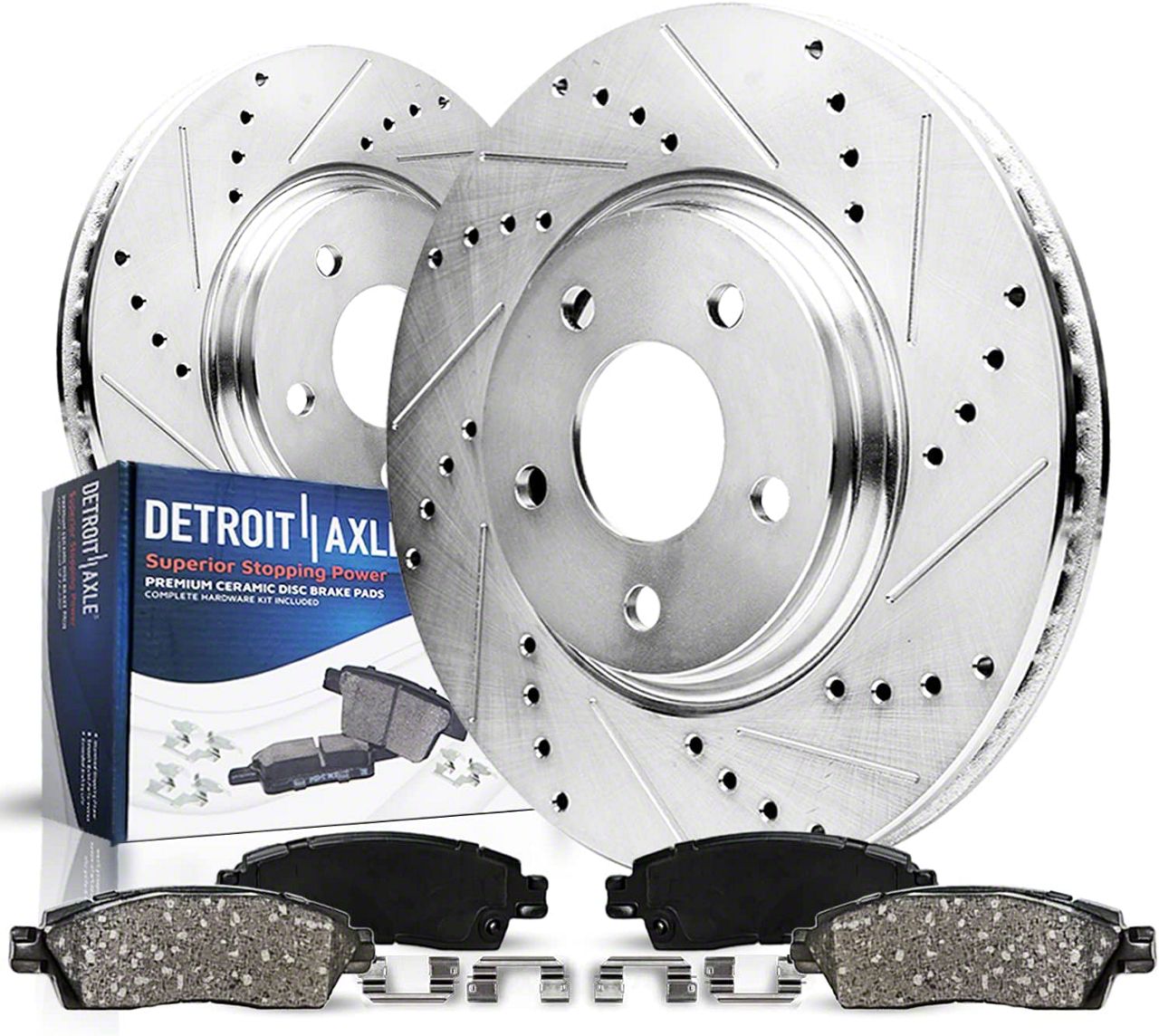 Jeep Cherokee Drilled and Slotted Brake Rotor and Pad Kit; Front (9091