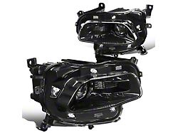 Factory Style Projector Headlights with Clear Corner; Black Housing; Clear Lens (14-18 Jeep Cherokee KL)