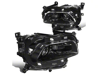 Factory Style Projector Headlights with Clear Corner; Black Housing; Clear Lens (14-18 Jeep Cherokee KL)
