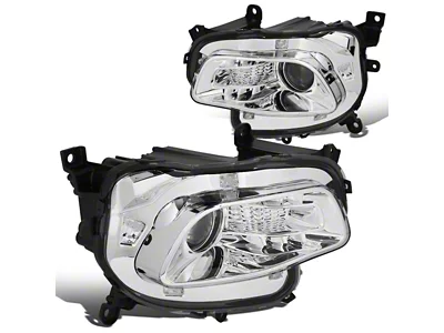Factory Style Projector Headlights with Clear Corner; Chrome Housing; Clear Lens (14-18 Jeep Cherokee KL)