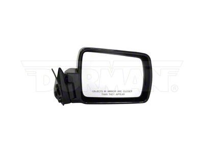 Fixed Manual Side Mirror without Remote Control; Passenger Side; Black (84-93 Jeep Cherokee XJ)