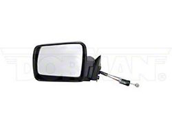 Fixed Non-Heated Manual Remote Side Mirror; Driver Side; Black (90-95 Jeep Cherokee XJ)