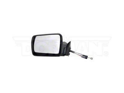 Fixed Non-Heated Manual Remote Side Mirror; Driver Side; Black (90-95 Jeep Cherokee XJ)