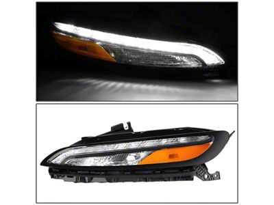 LED DRL Headlights; Chrome Housing; Clear Lens (14-18 Jeep Cherokee KL)