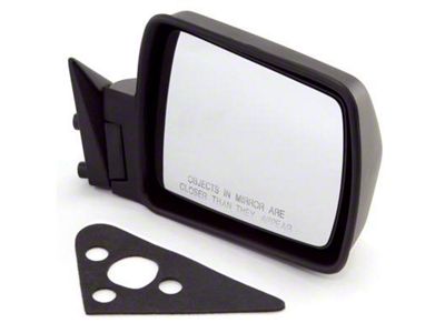 Manual Folding Door Mirror; Black; Driver Side (84-96 Jeep Cherokee XJ)
