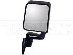 Manual Non-Heated Side Mirror with Bracket; Driver Side; Black (87-93 Jeep Cherokee XJ)