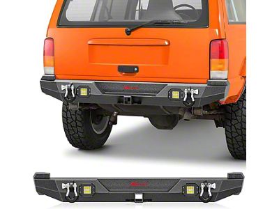 Off-Road Rear Bumper with LED Lighting; Textured Black (84-01 Jeep Cherokee XJ)