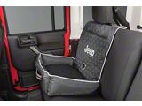 PetBed2Go Seat Cover with Jeep Smiley Face; Gray (Universal; Some Adaptation May Be Required)
