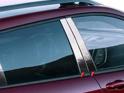 Pillar Post Trim; Stainless Steel; 4-Piece (14-23 Jeep Cherokee KL)