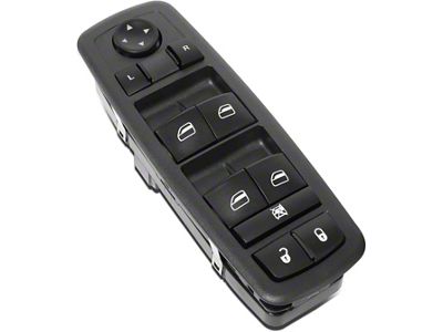 Power Window Switch; Driver Side; Black (14-19 Jeep Cherokee KL)