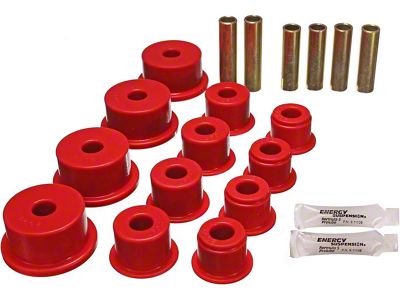 Rear Leaf Spring Bushings; Red (84-01 Jeep Cherokee XJ)