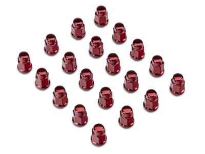 Red Acorn Lug Nut Kit; 3/4-Inch; Set of 20 (84-01 Jeep Cherokee XJ)