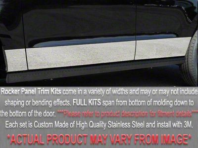 Rocker Panel Trim without Molding; Full Kit; Stainless Steel (84-98 Jeep Cherokee XJ 2-Door)