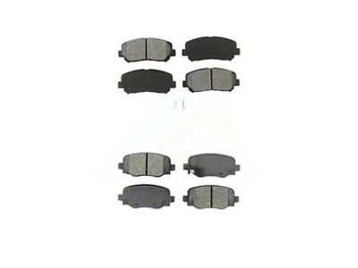 Semi-Metallic Brake Pads; Front and Rear (18-23 Jeep Cherokee KL w/ Single Piston Front Calipers)
