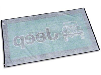 Towel2Go Seat Cover with Jeep and Grille Logo; Green (Universal; Some Adaptation May Be Required)