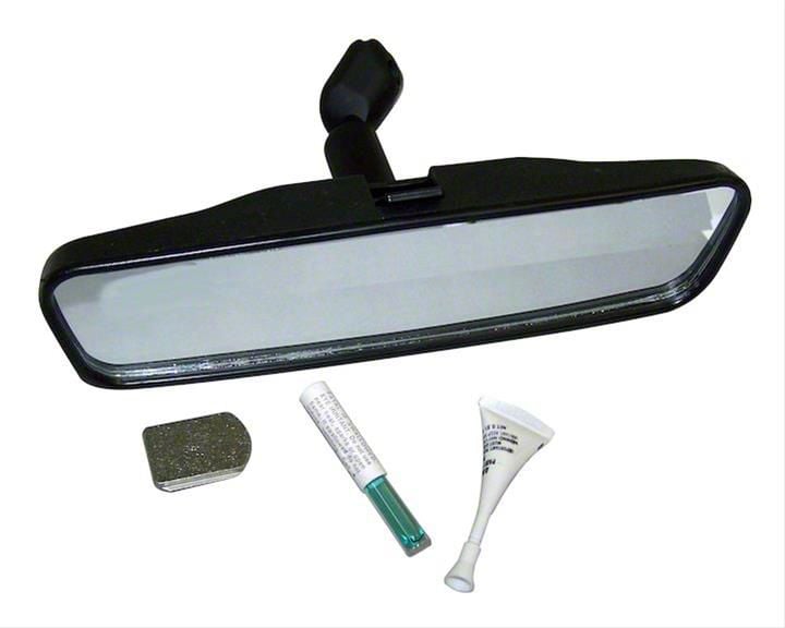Jeep Wrangler Interior Rear View Mirror Kit Black 8.5 Inch Wide 87 06 Jeep Wrangler YJ TJ