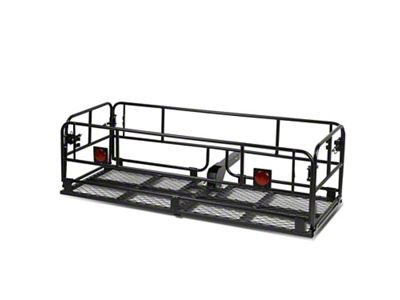 2-Inch Receiver Hitch Mounted Collapsable Cargo Rack; Black (Universal; Some Adaptation May Be Required)