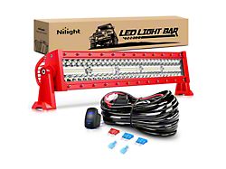 22-Inch Triple Row LED Light Bar with Red Shell; Flood/Spot Combo (Universal; Some Adaptation May Be Required)