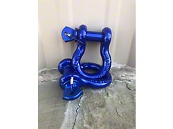 3/4-Inch D-Ring Shackles; Ocean Blue