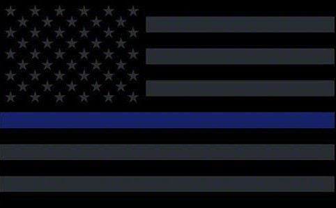3-Foot x 5-Foot USA Flag; Black with Blue Stripe