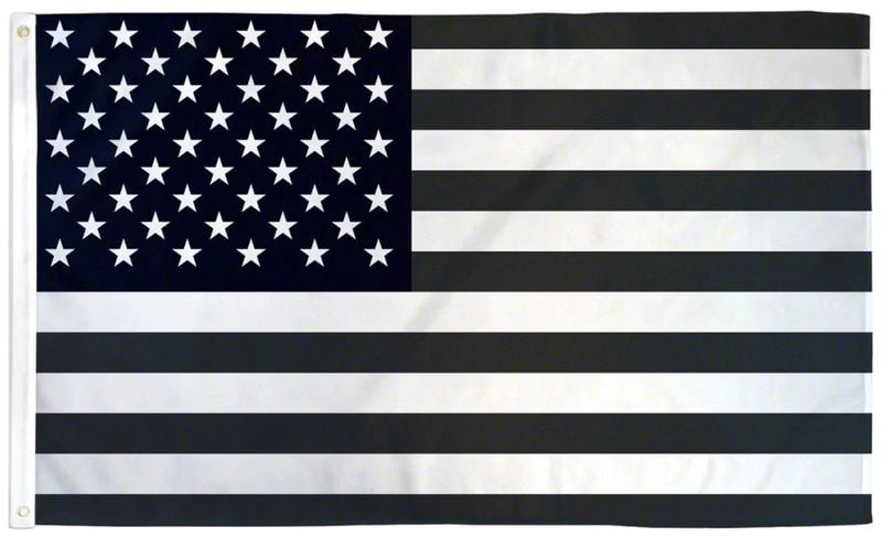 3-Foot x 5-Foot USA Flag; Black and White
