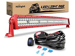 33-Inch Triple Row LED Light Bar with Red Shell; Flood/Spot Combo (Universal; Some Adaptation May Be Required)
