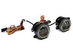 Quake LED Tempest 4-Inch Fog Lights with White DRL Halo and Amber Turn Signal (20-25 Jeep Gladiator JT)