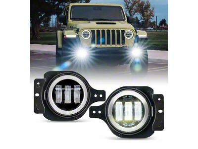 4-Inch III Series Halo LED Fog Lights; White (20-25 Jeep Gladiator JT)