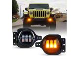 4-Inch III Series LED Fog Lights; Amber (20-26 Jeep Gladiator JT)